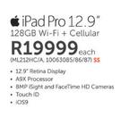 Apple iPad Pro 12.9" 128GB WiFi + Cellular-Each