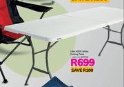 Campmaster 1.8m HDPE White Folding Table