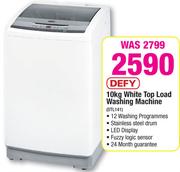 Defy 10Kg White Top Load Washing Machine DTL141