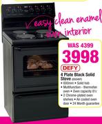 Defy 4 Plate Black Solid Stove DSS497