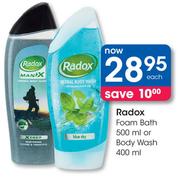 Radox Foam Bath-500ml Or Body Wash-400ml Each