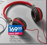 Sway Digital Stereo Headphones With Nylon Cable-Each