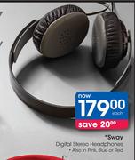 Sway Digital Stereo Headphones-Each
