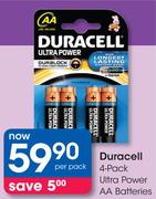 Duracell 4-Pack Ultra Power AA Batteries-Per Pack
