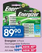 Energizer 4-Pack Rechargeable Batteries AAA-Per Pack