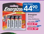 Energizer 4-Pack Max Batteries AA-Per Pack