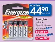 Energizer 4-Pack Max Batteries AAA-Per Pack