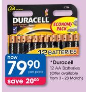 Duracell 12 AA Batteries-Per Pack