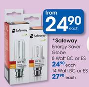Safeway Energy Saver Globe 14 Watt BC Or ES-Each