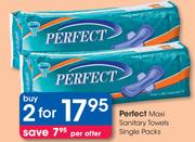 Perfect Maxi Sanitary Towels Single Packs-2's