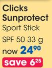 Clicks Sunprotect Sport Stick SPF50-33g
