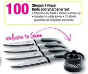Shogun 4 Piece Knife And Sharpener Set