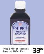 Phipp's Milk Of Magnesia Assorted-100ml