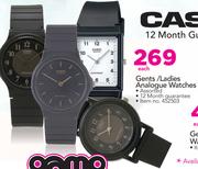 Casio Gents/Ladies Analogue Watches-Each