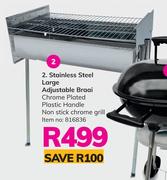 Expert Grill Stainless Steel Large Adjustable Braai
