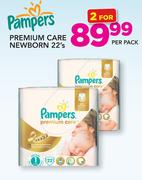 Pampers Premium Care Newborn 22's Pack-For 2