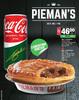 Pieman's Classic Range Including Sausage Roll+Coca Cola Soft Drink 300ml-For Both