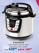 Kambrook 6Ltr Digital Stainless Steel Pressure Cooker JA2689