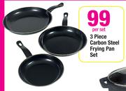 3 Piece Carbon Steel Frying Pan Set