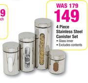 4 Piece Stainless Steel Canister Set