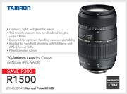 Tamron 70-300mm Lens For Canon Or Nikon(F/4-5.6 DI)