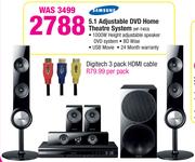 Samsung 5.1 Adjustable DVD Home Theatre System HF-T453