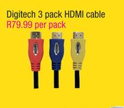 Digitech 3 Pack HDMI Cable-Per Pack