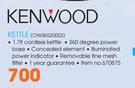 Kenwood 1.7L Cordless Kettle OWSK620003