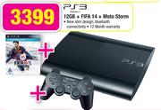 PS3 12GB + Fifa14 + Moto Storm