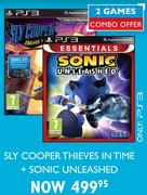 PS3 Sly Cooper Thieves In Time + Sonic Unleashed