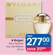 Bvlgari Pour Femme Eau De Parfum-25ml-Each