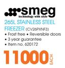 Smeg 265Ltr Stainless Steel Freezer CV26PXNF3 Each