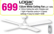 Logik 132cm White Ceiling Fan LCF-100R