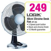 Logik 40cm Chrome Desk Fan RT-40