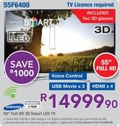 Samsung 55" Full HD 3D Smart LED TV 55F6400