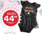 Baby Girls Bodyvests Newborn (0-12 Months)