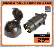 Autogear 7-Pen Plastiese Sok & Prop TP7F/M-Elk