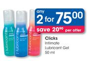 Clicks Intimate Lubricant Gel-2 x 50ml
