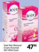 Veet Hair Removal Cream Assorted-90/100ml Each