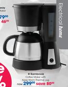 Kambrook Coffee Maker With Keep Warm Thermal Jug