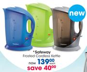 Safeway Frosted Cordless Kettle-Each
