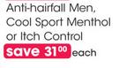 Clear Anti-Hairfall Men, Cool Sport Menthol Or Itch Control-Each