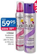 L'Oreal StudioLine Hairspray-250ml, Wax, Or Mousse-200ml Each