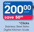 Clicks Stainless Steel Retro Digital Kitchen Scale