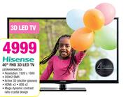 Hisense 40" FHD 3D LED TV  LEDN40K366X3D
