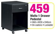 Malta 1 Drawer Pedestal