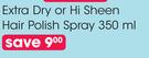 Sta-Sof-Fro Extra Dry Or Hi Sheen Hair Polish Spray-350ml