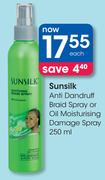 Sunsilk Anti Dandruff Braid Spray Or Oil Moisturising Damage Spray-250ml
