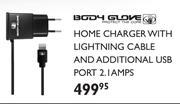 Body Glove Home Charger With Lightning Cable And Additional USB Port 2.1APMS