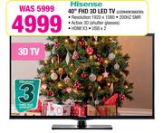 Hisense 40" FHD 3D LED TV LEDN40K366X3D